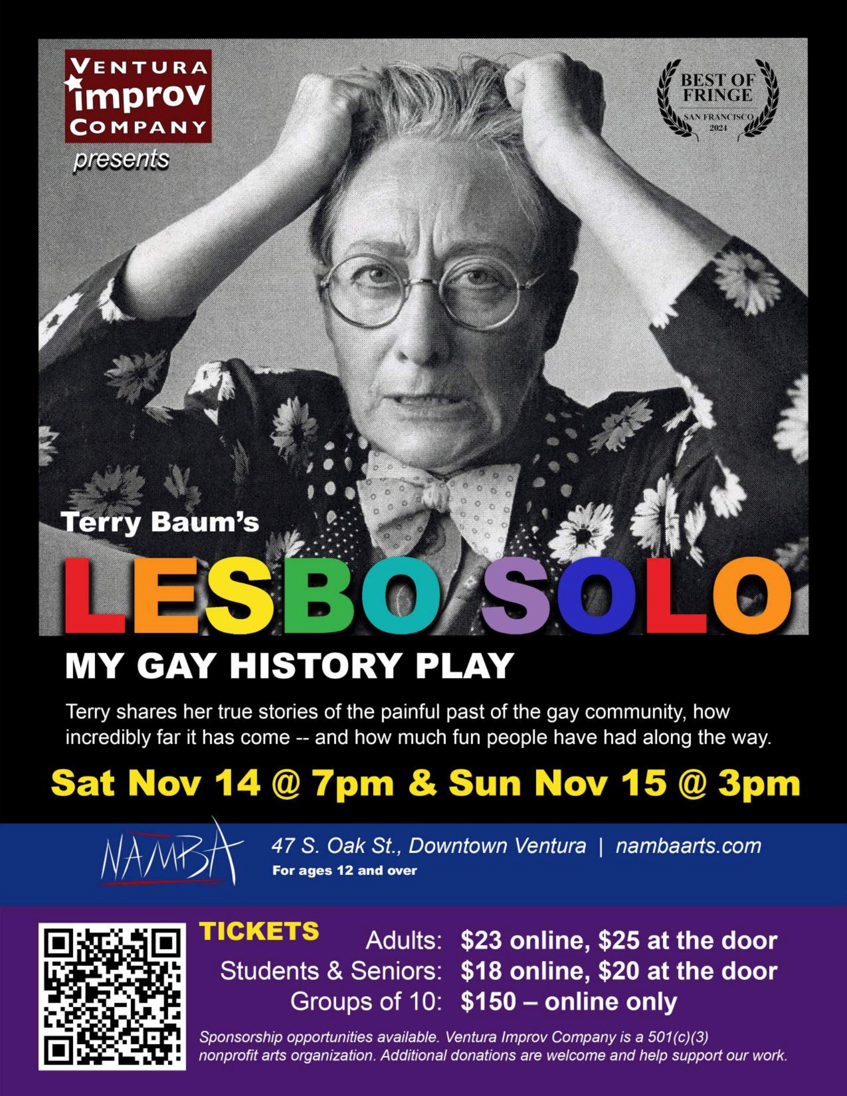 Award-Winning Lesbo Solo Brings LGBTQ+ History to Ventura