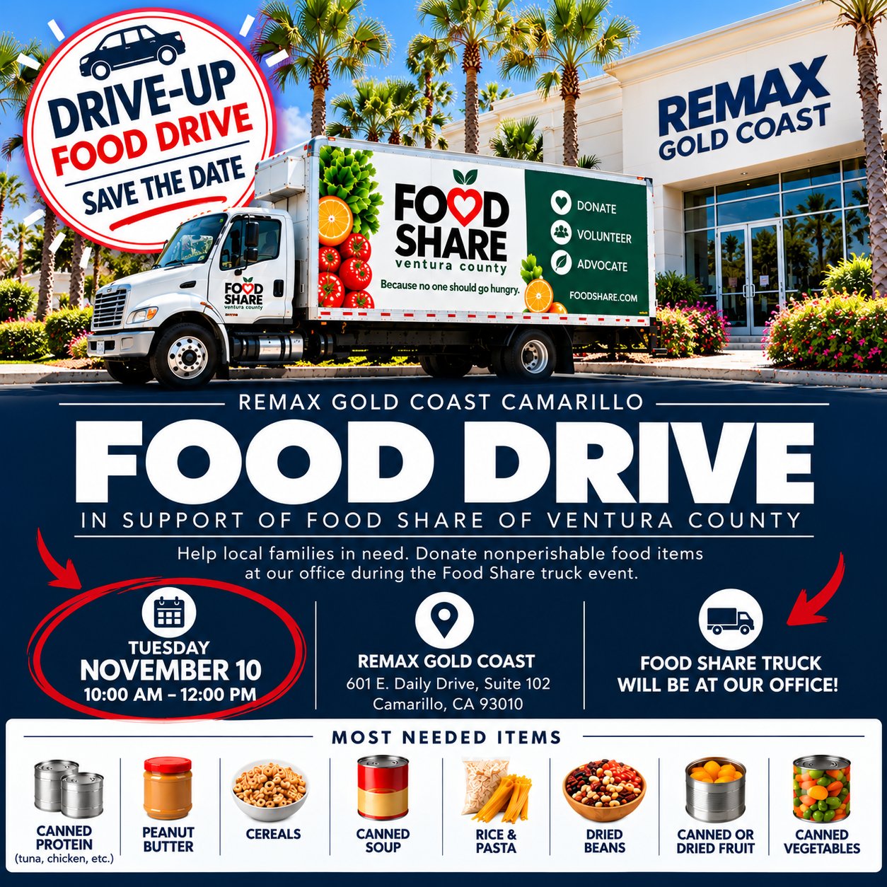 Drive-up Food Drive (Collecting Food)