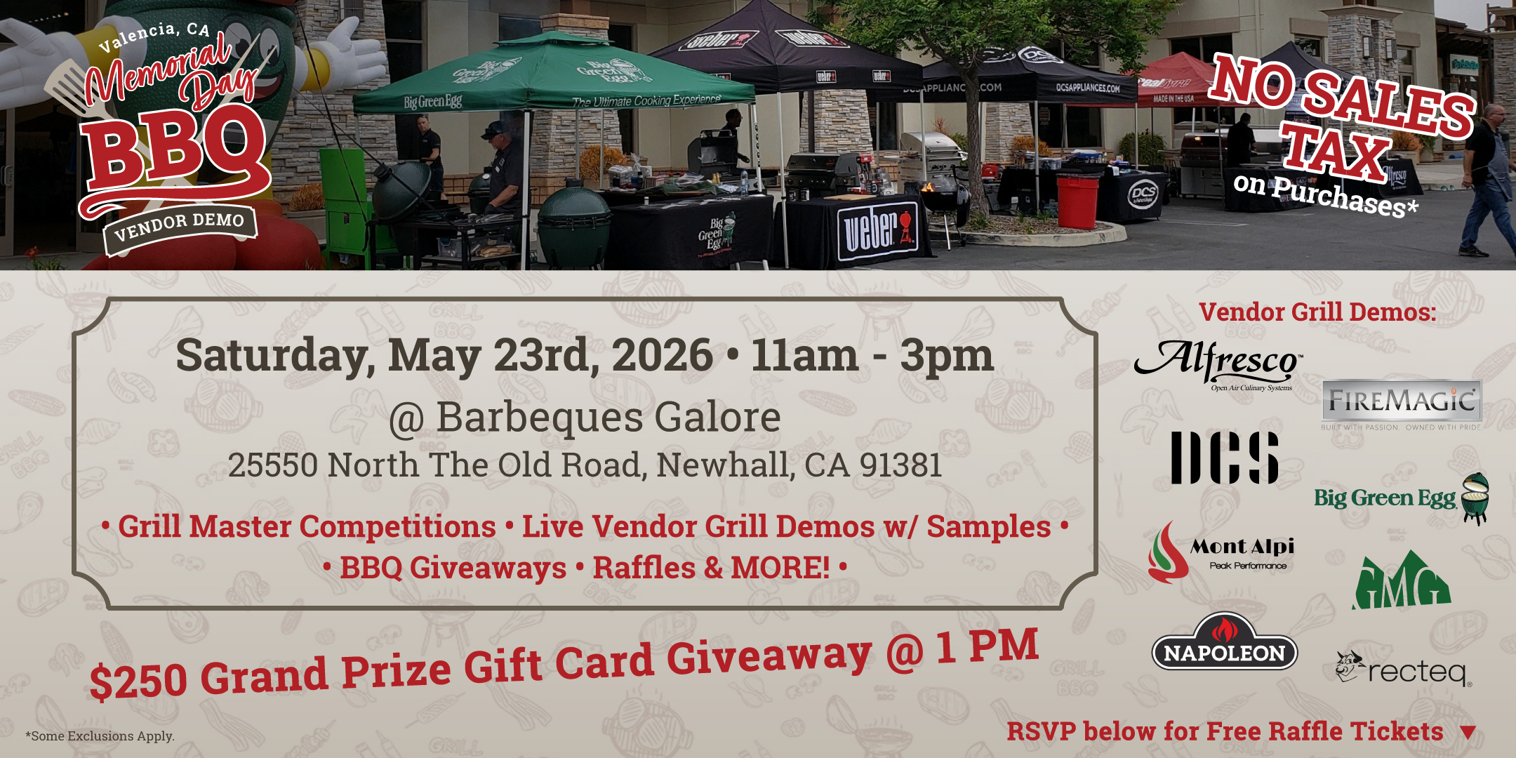 Memorial Day BBQ Vendor Demo & Sales Event