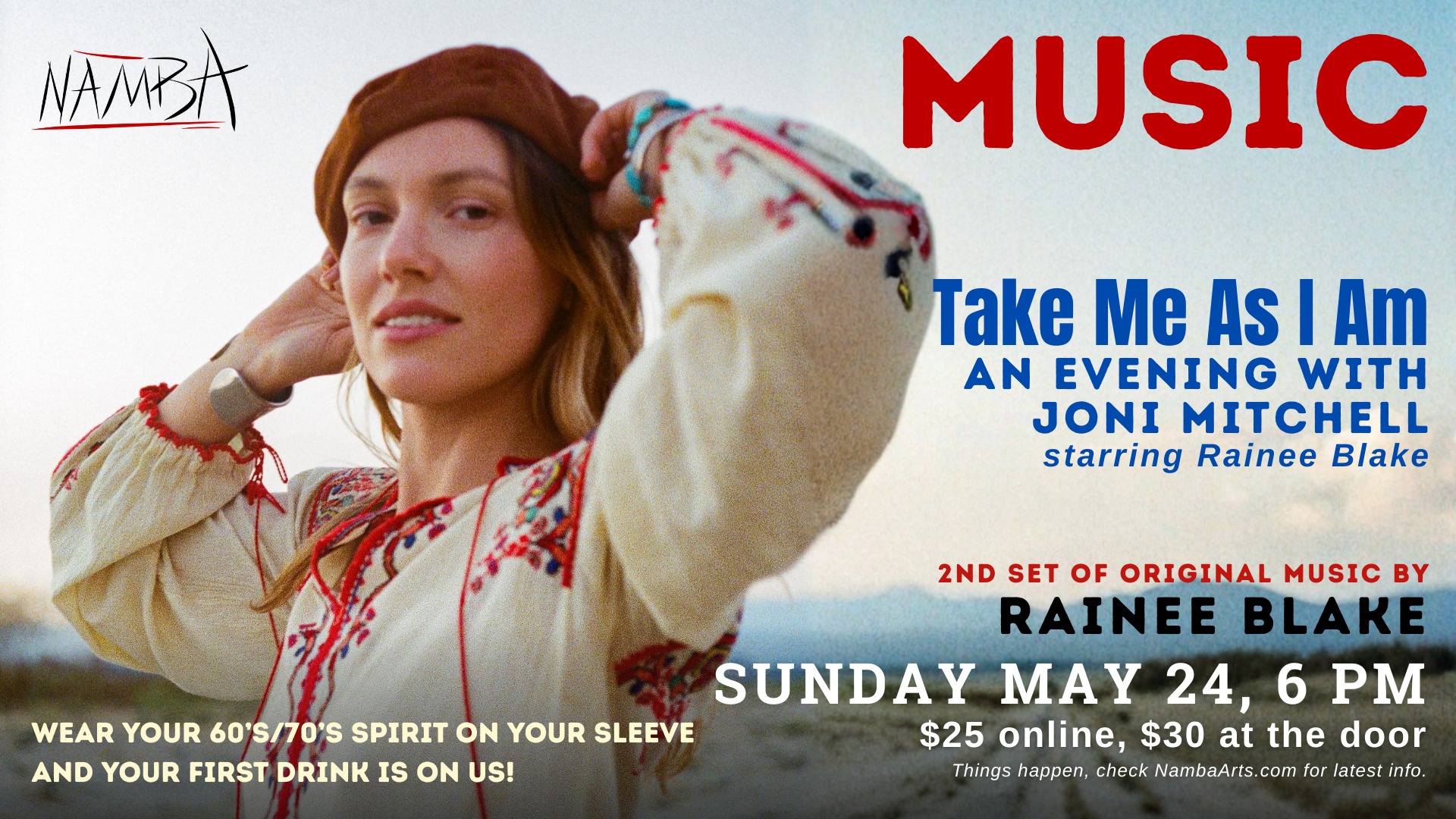 Take Me As I Am: An Evening with Joni Mitchell starring Rainee Blake
