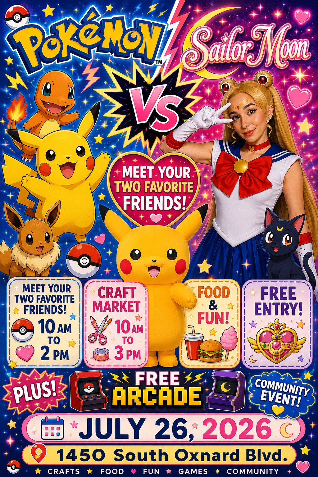 Sailor Moon & Pikachu Craft Market