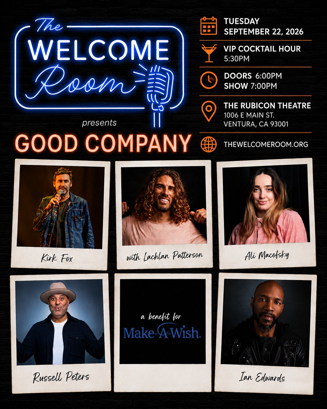 The Welcome Room presents Good Company, a Night of Comedy with Russell Peters, Lachlan Patterson & Friends